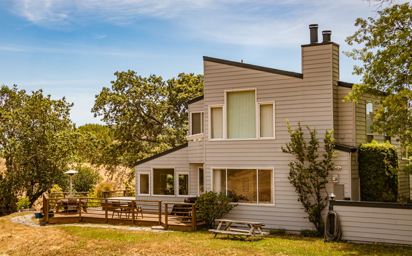 House with a spacious wooden deck